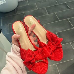 Women’s Elegant Red Bow Heels